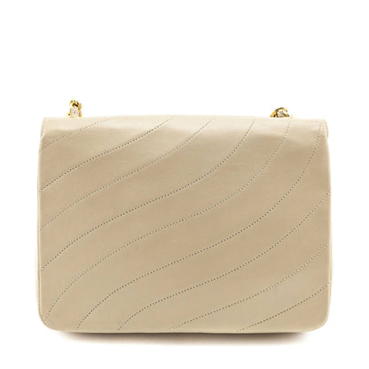 Chanel Beige Spiral Quilted Calfskin Vintage Mini Chain Bag