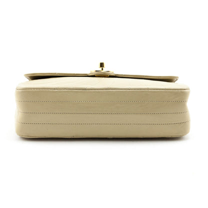 Chanel Beige Spiral Quilted Calfskin Vintage Mini Chain Bag
