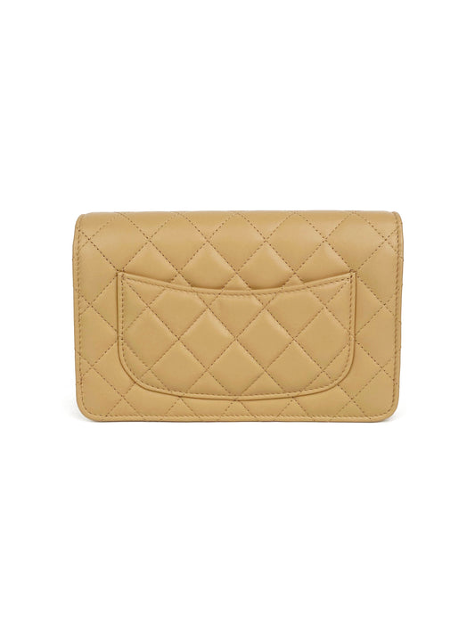 Chanel Beige Wallet on Chain with Pearl Crush