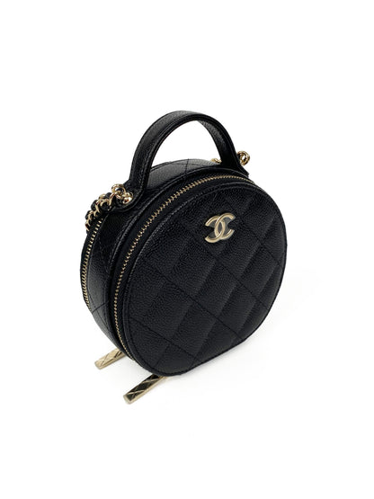 Chanel Black 22C Top Handle Vanity Bag