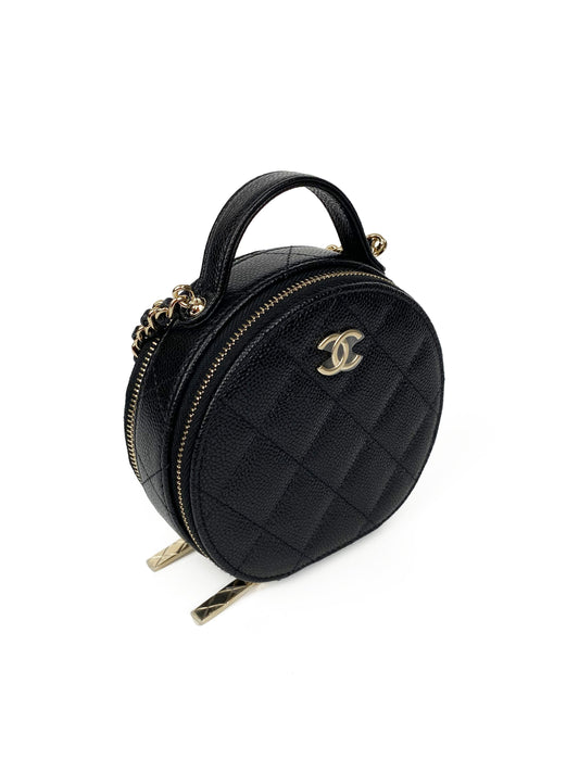 Chanel Black 22C Top Handle Vanity Bag