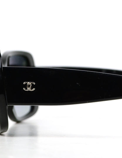 Chanel 2013 Black Acetate Coco Silhouette Sunglasses