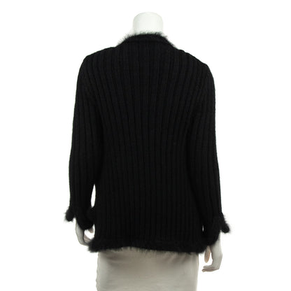 Chanel Black Angora Knit Twin Set Size S | FR 38