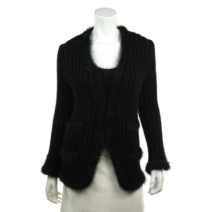 Chanel Black Angora Knit Twin Set Size S | FR 38
