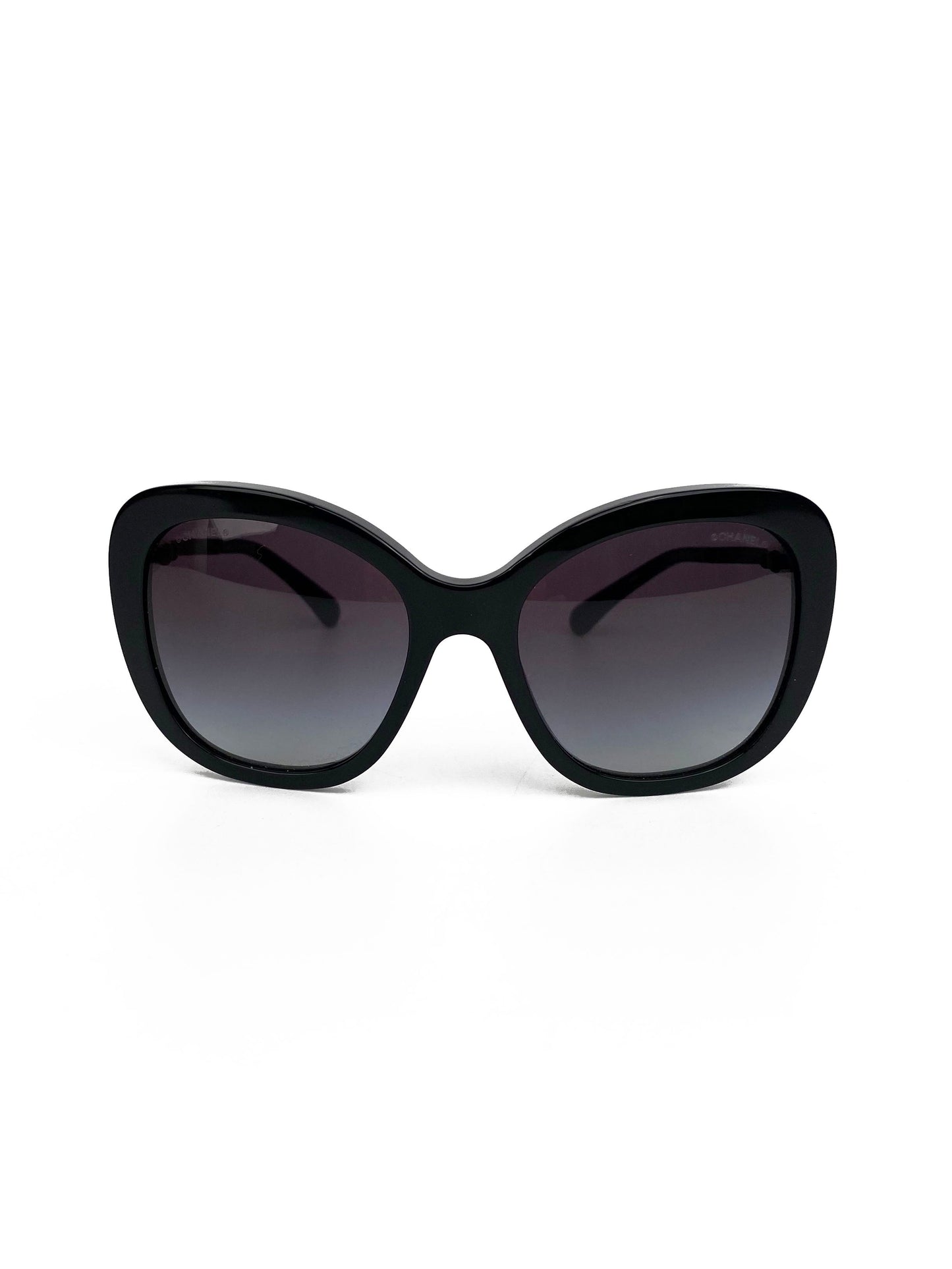 Chanel Black Butterfly Sunglasses with Imitation Pearls 5339H