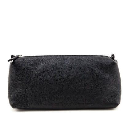 Chanel Black Calfskin Cosmetic Pouch