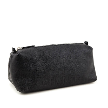 Chanel Black Calfskin Cosmetic Pouch