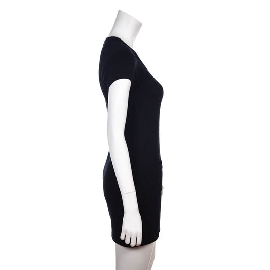 Chanel Black Cashmere Knit Coco Mini Dress Size XS | FR 36