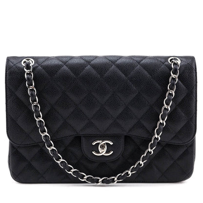 Chanel Black Caviar Jumbo Double Flap Bag