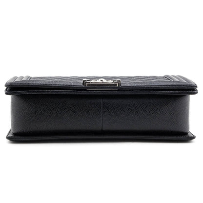 Chanel Black Caviar Quilted New Medium Boy Flap Bag