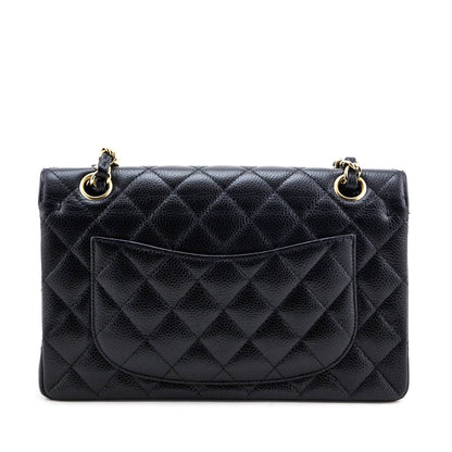 Chanel Black Caviar Quilted Small Double Flap Bag