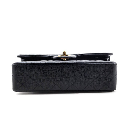 Chanel Black Caviar Quilted Small Double Flap Bag