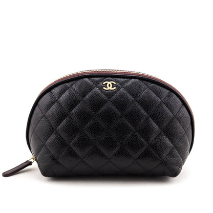 Chanel Black Caviar Small Curvy Cosmetic Case