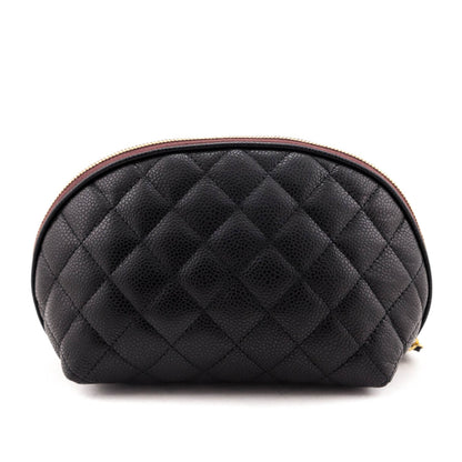 Chanel Black Caviar Small Curvy Cosmetic Case