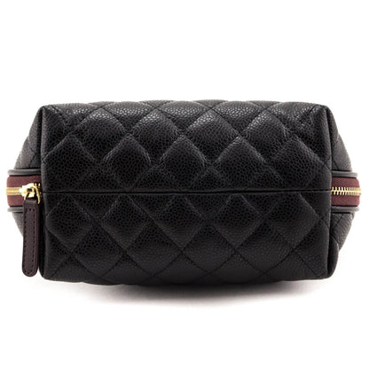 Chanel Black Caviar Small Curvy Cosmetic Case