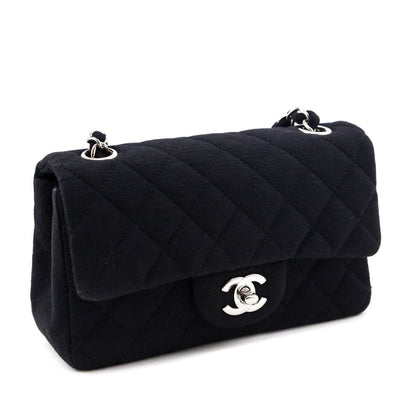Chanel Black Jersey Mini Rectangular Flap Bag