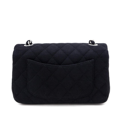 Chanel Black Jersey Mini Rectangular Flap Bag