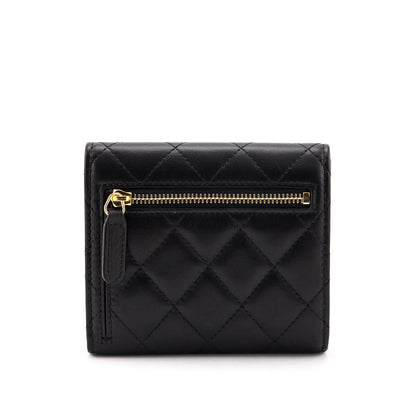 Chanel Black Lambskin Classic Small Flap Wallet