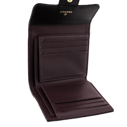 Chanel Black Lambskin Classic Small Flap Wallet