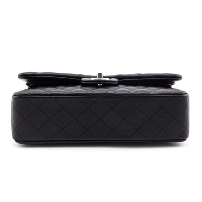 Chanel Black Lambskin Quilted Medium Double Flap