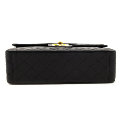 Chanel Black Quilted Lambskin Vintage Jumbo XL Single Flap Bag
