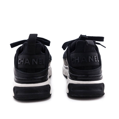 Chanel Black Leather & Suede CC Low Top Sneakers Size US 8 | EU 38
