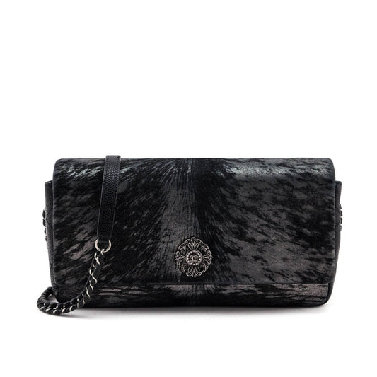 Chanel Black & Silver Metallic Velvet & Quilted Caviar Flap Bag
