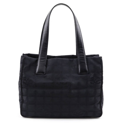 Chanel Black Nylon Logo Jacquard Small Travel Tote