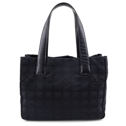 Chanel Black Nylon Logo Jacquard Small Travel Tote