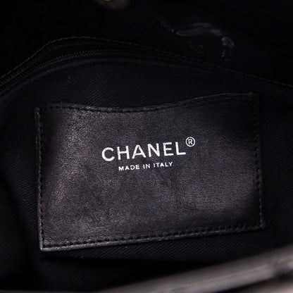 Chanel Black Patent Quilted Large Just Mademoiselle Bowling Bag
