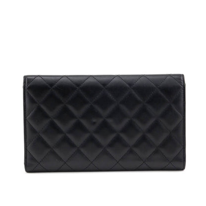 Chanel Black Quilted Calfskin Cambon Tri-Fold Wallet