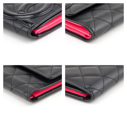 Chanel Black Quilted Calfskin Cambon Tri-Fold Wallet