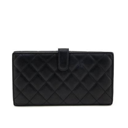 Chanel Black Quilted Calfskin Ligne Cambon Continental Wallet