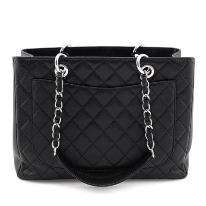 Chanel Black Quilted Caviar Grand Shopping Tote