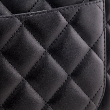 Chanel Black Quilted Lambskin Jumbo Classic Single Flap Bag