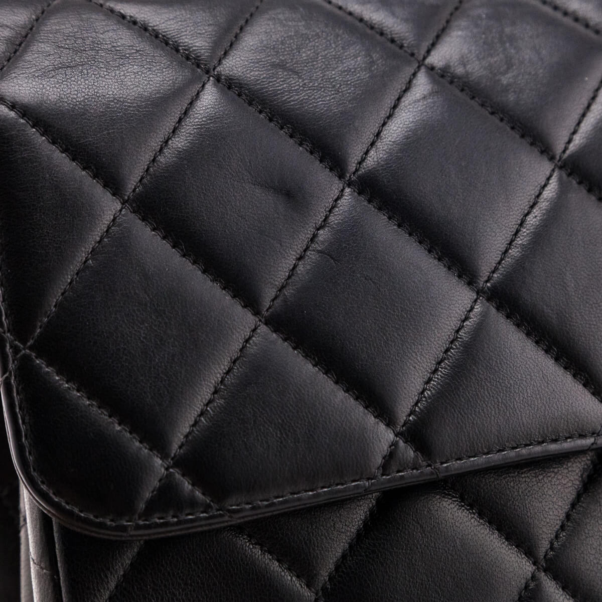 Chanel Black Quilted Lambskin Vintage Jumbo Double Sided Classic Flap Bag