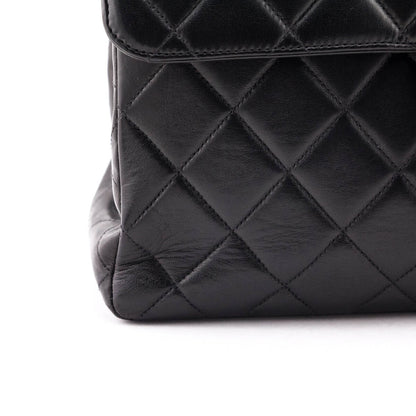 Chanel Black Quilted Lambskin Vintage Jumbo Double Sided Classic Flap Bag