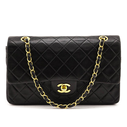 Chanel Black Quilted Lambskin Vintage Medium Classic Double Flap Bag