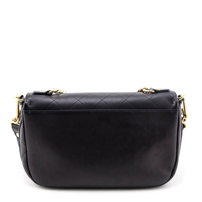 Chanel Black Stitched Calfskin Small Paris in Rome Messenger Bag