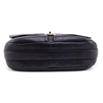 Chanel Black Stitched Calfskin Small Paris in Rome Messenger Bag