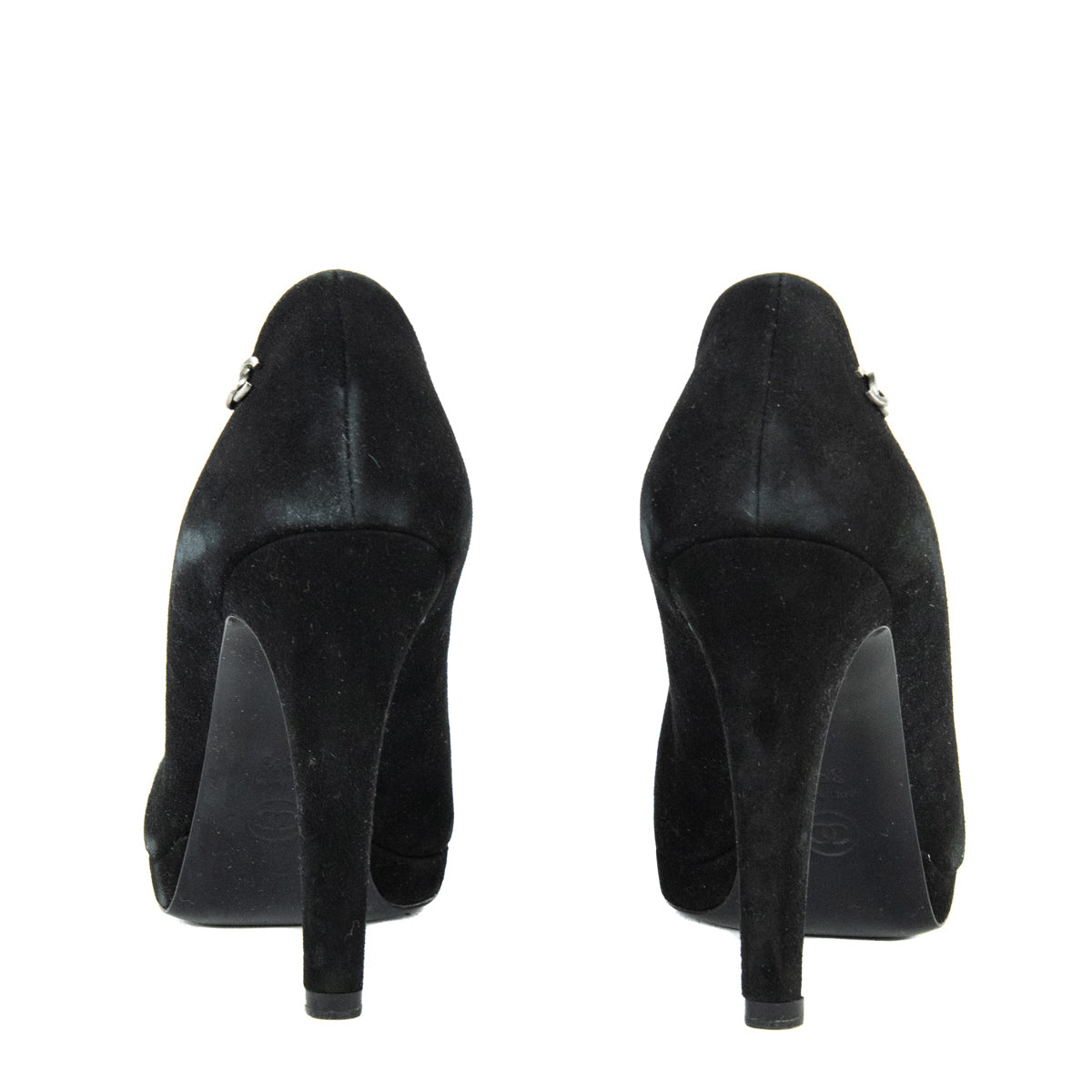 Chanel Black Suede Cap Toe Pumps Size 8.5 | EU 38.5