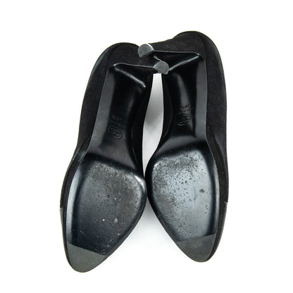 Chanel Black Suede Cap Toe Pumps Size 8.5 | EU 38.5