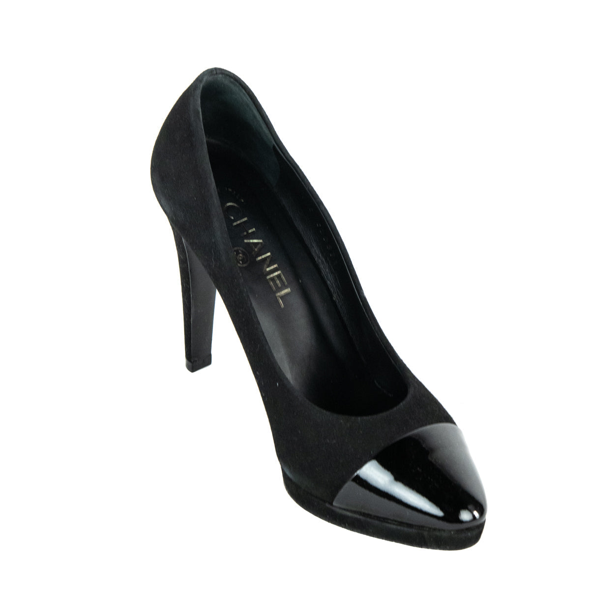 Chanel Black Suede Cap Toe Pumps Size 8.5 | EU 38.5