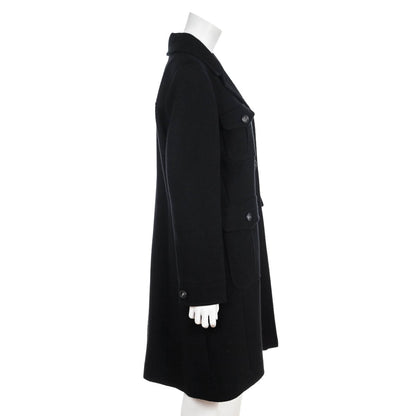 Chanel Black Wool Boucle Coat Size L | FR 42