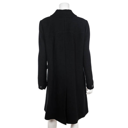 Chanel Black Wool Boucle Coat Size L | FR 42