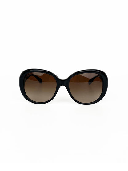 Chanel Black & Beige Butterfly Sunglasses 5312