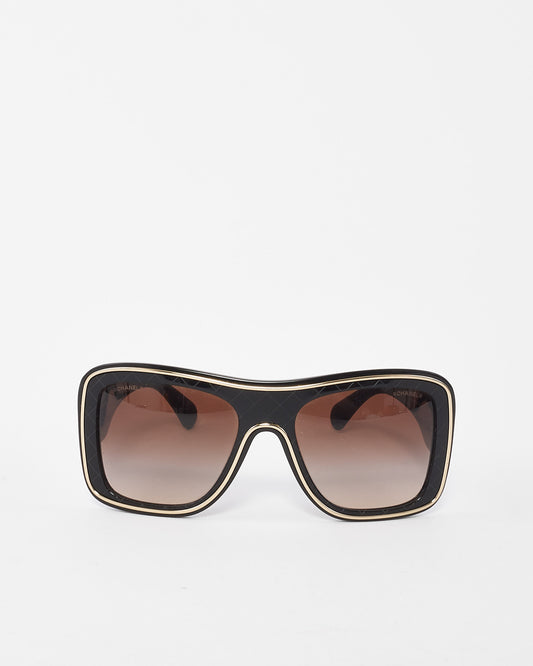 Chanel Black & Gold Oversized Logo C.622/S5 Sunglasses