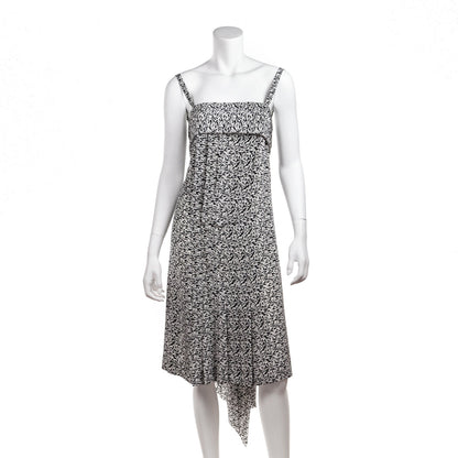 Chanel Black & White Silk Printed Cruise 2003 Dress Size M | US 8