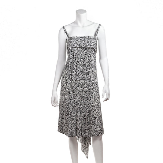 Chanel Black & White Silk Printed Cruise 2003 Dress Size M | US 8