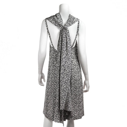 Chanel Black & White Silk Printed Cruise 2003 Dress Size M | US 8